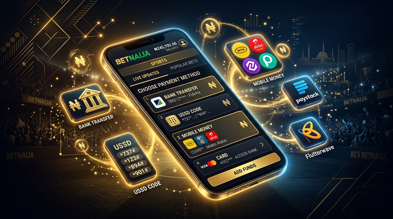 Payment methods available for Nigerian betting sites including bank transfer, USSD, and mobile wallets